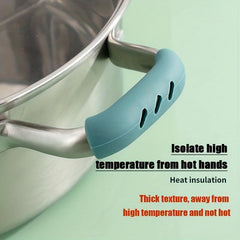 4pcs Silicone Pan Handle Cover Heat Insulation Non Slip Holder Kitchen Tool