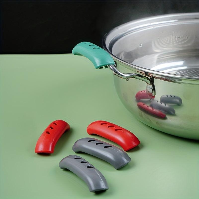 4pcs Silicone Pan Handle Cover Heat Insulation Non Slip Holder Kitchen Tool