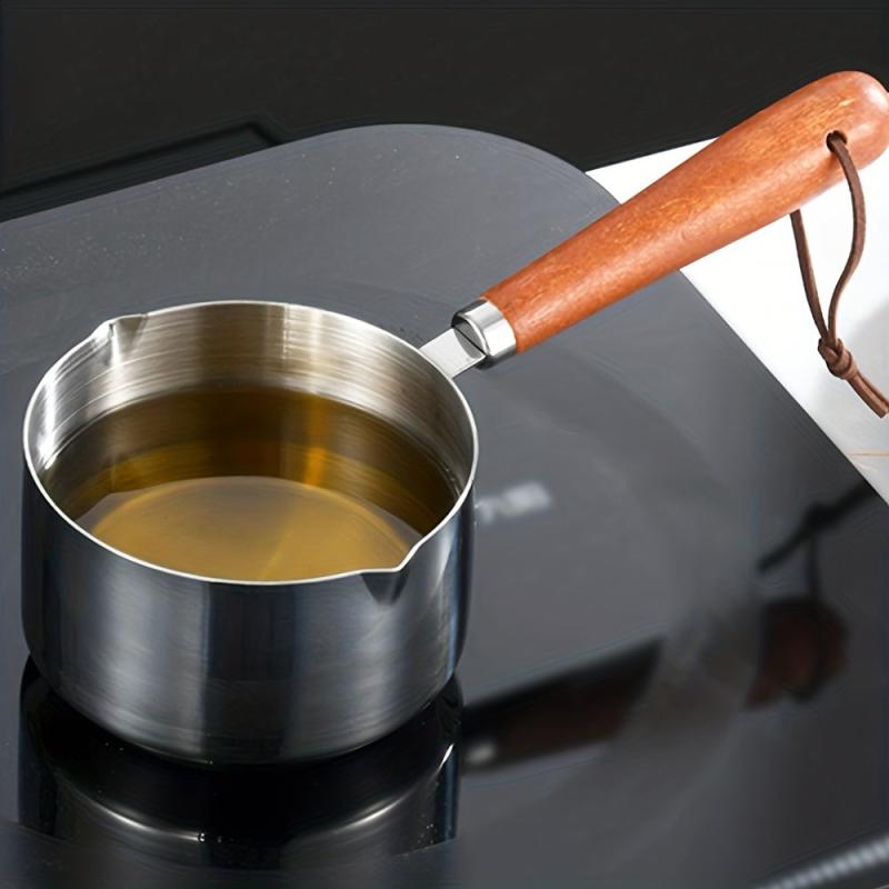 Stainless Steel Chocolate Melting Pot Mini Butter Warmer w/Heat Resistant Handle
