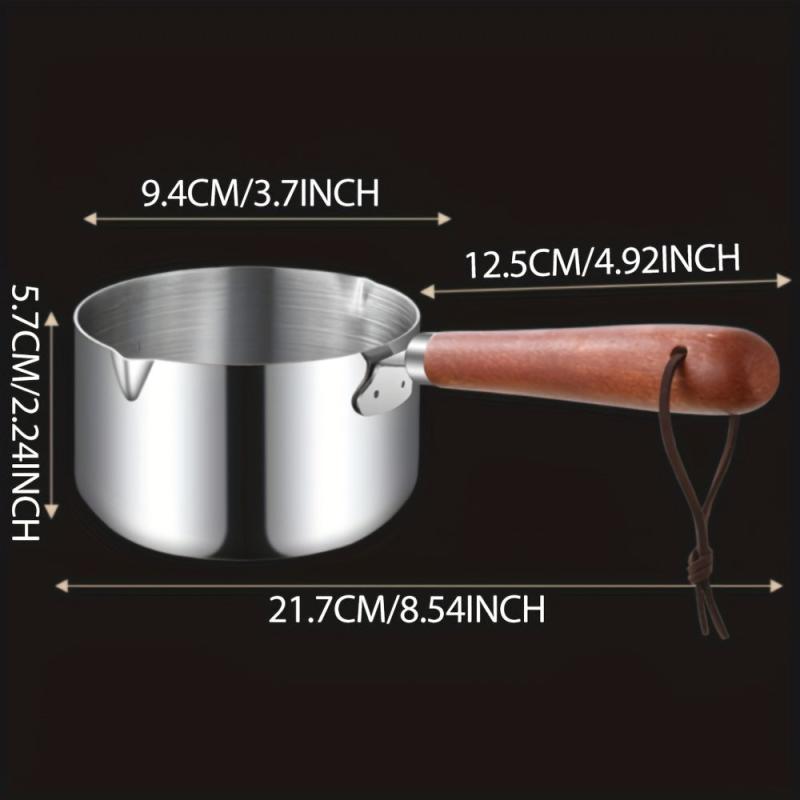 Stainless Steel Chocolate Melting Pot Mini Butter Warmer w/Heat Resistant Handle
