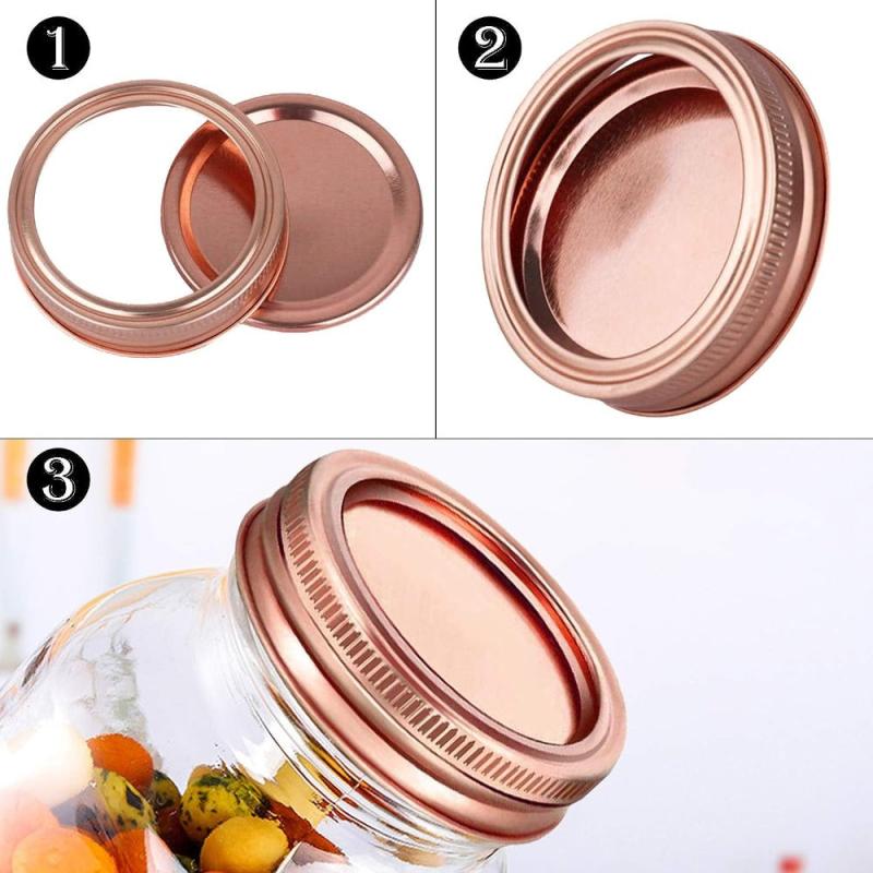 24 Pcs Split Type Leak Proof Mason Jar Lids & Rings - Stainless Steel