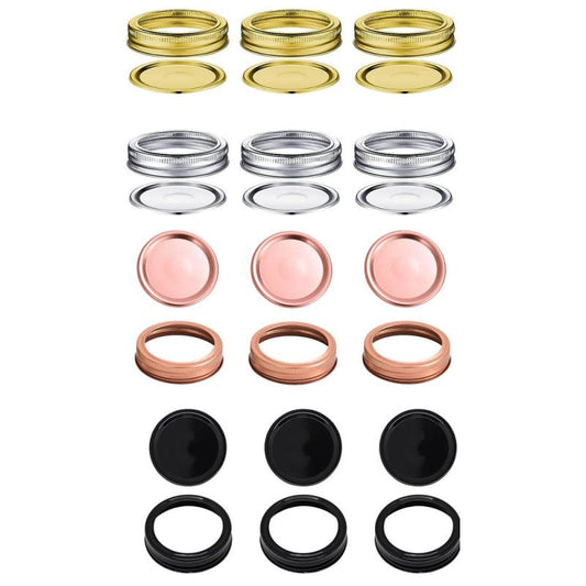 24 Pcs Split Type Leak Proof Mason Jar Lids & Rings - Stainless Steel
