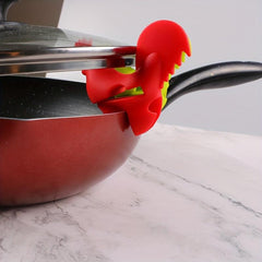 Portable Pot Clips Cartoon Silicone Spoon Holder
