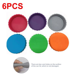 6pcs Silicone Can Lids Sealing Cover Leakproof Soda Water Caps