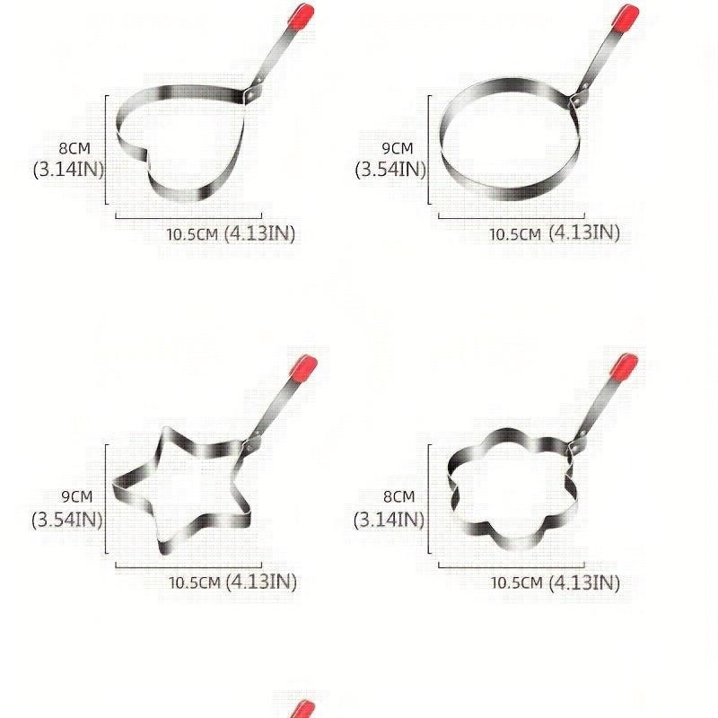 4pcs Stainless Steel Omelet Mold Fried Egg Shaper