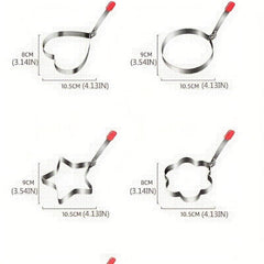 4pcs Stainless Steel Omelet Mold Fried Egg Shaper