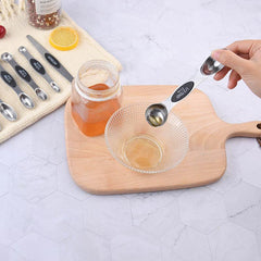 8 Magnetic Stainless Steel Measuring Spoons for Dry and Liquid Ingredients