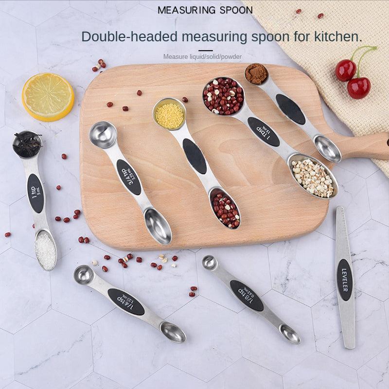 8 Magnetic Stainless Steel Measuring Spoons for Dry and Liquid Ingredients