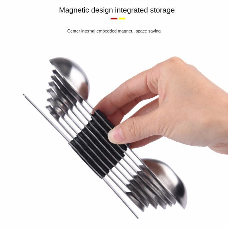 8 Magnetic Stainless Steel Measuring Spoons for Dry and Liquid Ingredients