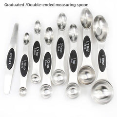 8 Magnetic Stainless Steel Measuring Spoons for Dry and Liquid Ingredients