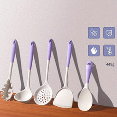 Silicone Kitchen Utensils Set Spatula Spaghetti Server Rice Paddle