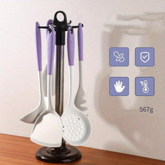 Silicone Kitchen Utensils Set Spatula Spaghetti Server Rice Paddle