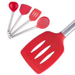 Silicone Shovel Spoon Set Non stick Cooking Spatula Kitchen Colander