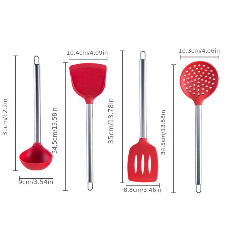 Silicone Shovel Spoon Set Non stick Cooking Spatula Kitchen Colander