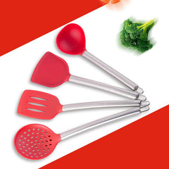 Silicone Shovel Spoon Set Non stick Cooking Spatula Kitchen Colander