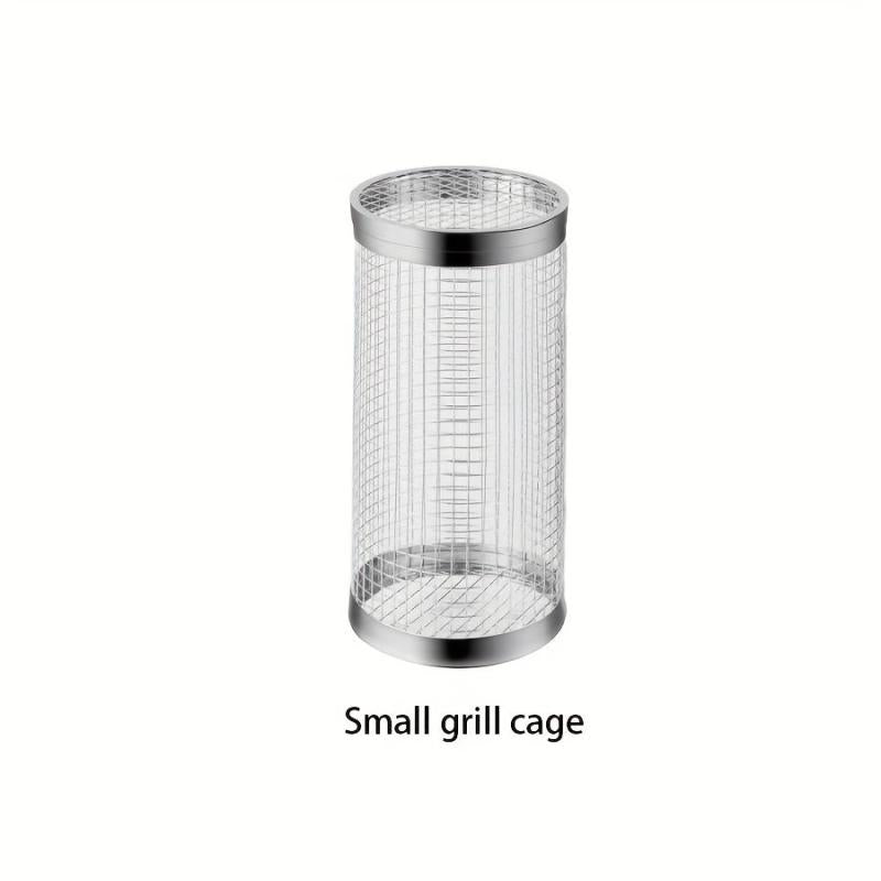 Stainless Steel Mesh Drum Grill Basket Non-stick Reusable Round