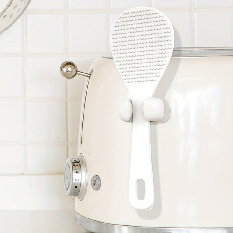 Wall Mounted Rice Paddle Rack - Convenient Kitchen Storage