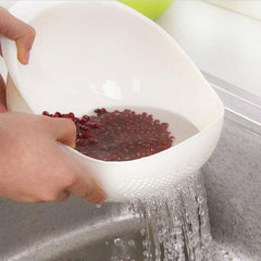Kitchen Drain Basket Rice Washing Sieve Rice Strainer Vegetable Bowl Drainer