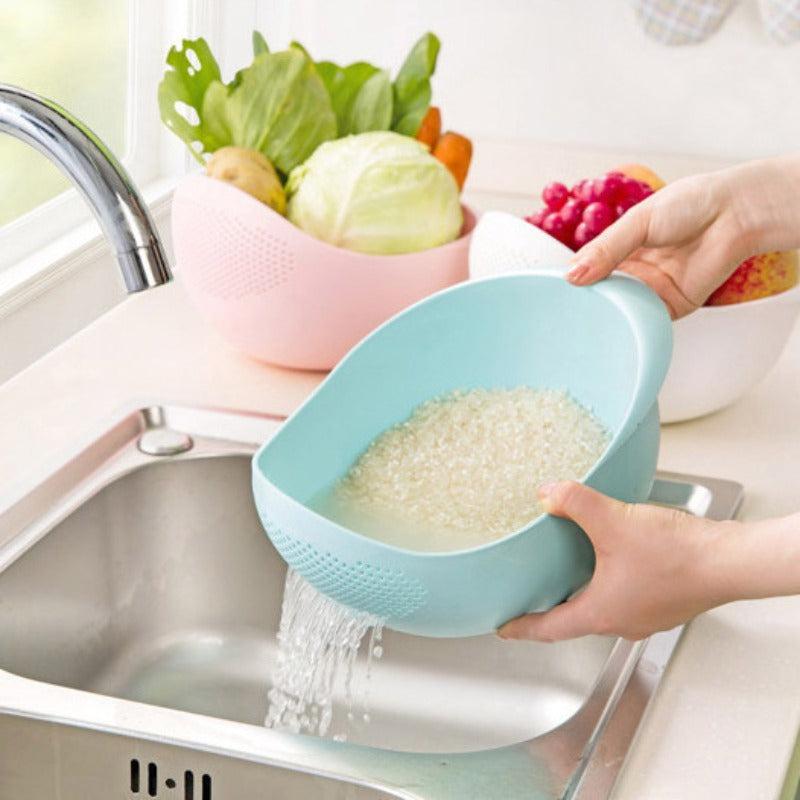 Kitchen Drain Basket Rice Washing Sieve Rice Strainer Vegetable Bowl Drainer