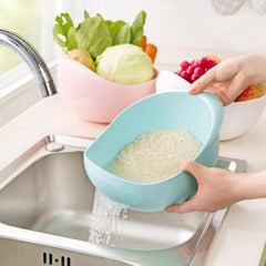 Kitchen Drain Basket Rice Washing Sieve Rice Strainer Vegetable Bowl Drainer