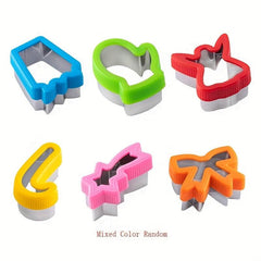 6pcs Biscuit Cutters Cookie Stamps Plunger Cutter Fondant Molds Embossing Mold