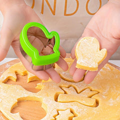 6pcs Biscuit Cutters Cookie Stamps Plunger Cutter Fondant Molds Embossing Mold