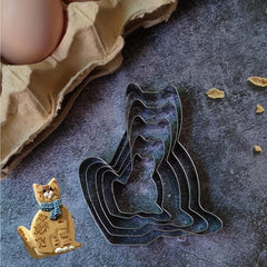 5pcs Cat Shaped Biscuit Cutter Halloween Cat Mold