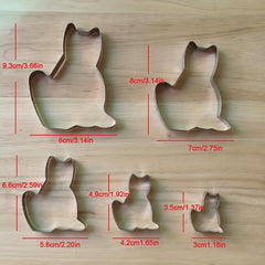 5pcs Cat Shaped Biscuit Cutter Halloween Cat Mold