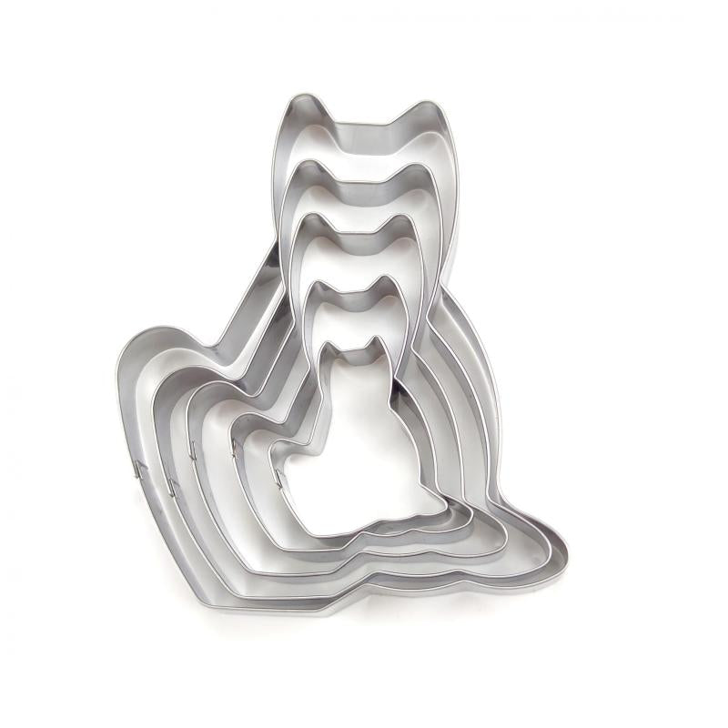 5pcs Cat Shaped Biscuit Cutter Halloween Cat Mold