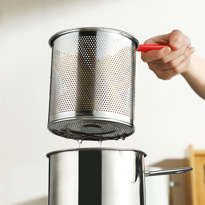 Stainless Steel Deep Fryer with Strainer Tong & Lid - Kitchen Utensil Set