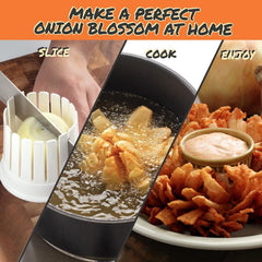 Home Onion Slicer Blossom Maker w Core Cutter & Guide Durable