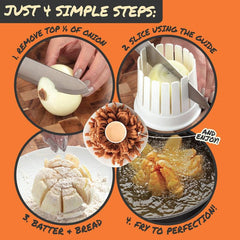 Home Onion Slicer Blossom Maker w Core Cutter & Guide Durable