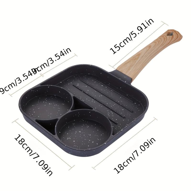 3-Section Non-Stick Burger Maker Pan for Breakfast