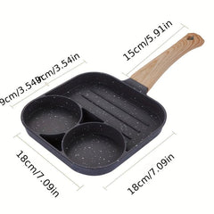 3-Section Non-Stick Burger Maker Pan for Breakfast