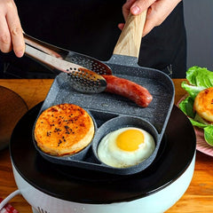 3-Section Non-Stick Burger Maker Pan for Breakfast