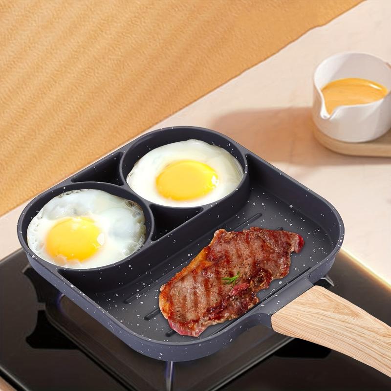 3-Section Non-Stick Burger Maker Pan for Breakfast