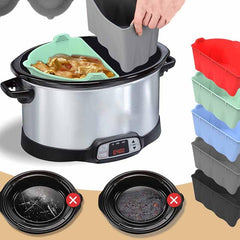 2pcs Slow Cooker Dividers Reusable Silicone Liners Kitchen Gadgets