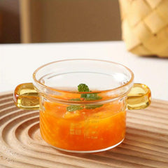 Glass Mini Saucepan With Cover Microwave Safe Cooking Pot