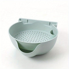Multifunctional Double Layer Drain Basket Food Strainer Colander Bowl