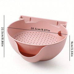 Multifunctional Double Layer Drain Basket Food Strainer Colander Bowl