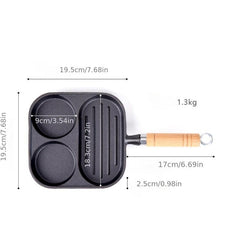 3-Hole Egg Pan Nonstick Frying Pan for Gas Stove
