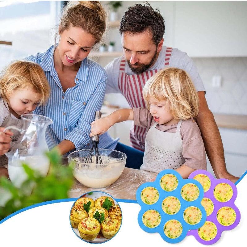Silicone Air Fryer Egg Bit Mold with Lid