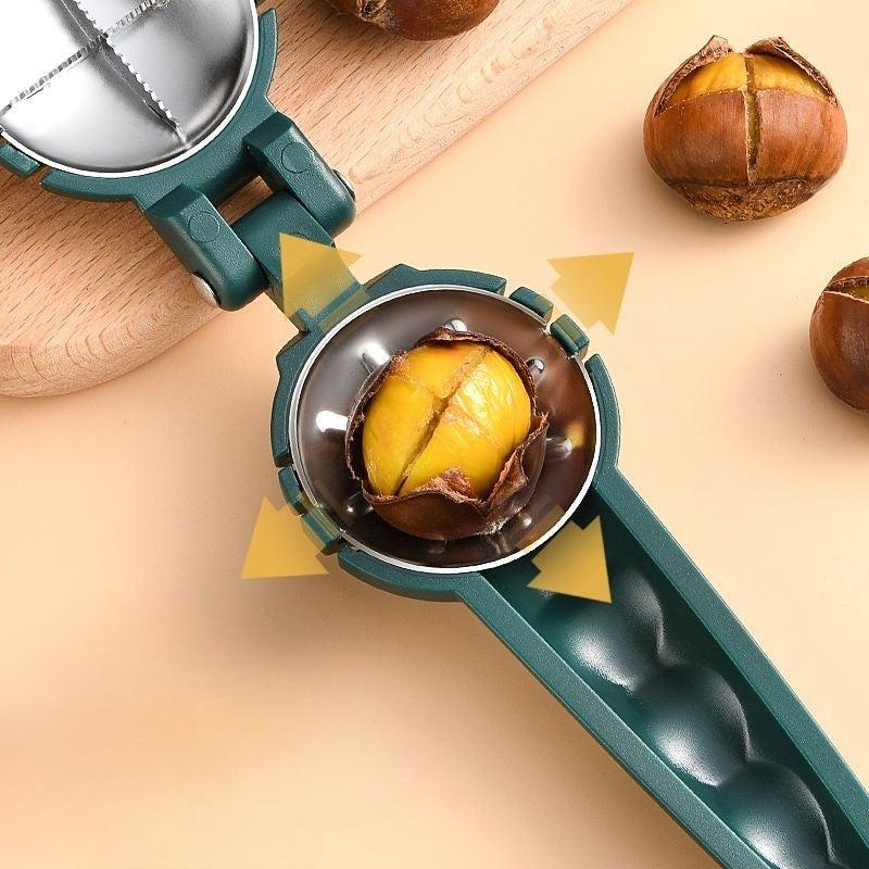 Stainless Steel Pecan Nut Cracker 2 In 1 Walnut Clip Opener Cutter