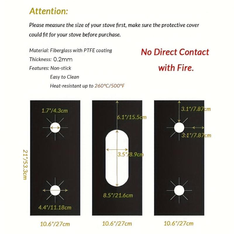 3pcs Non Stick Gas Stove Top Protectors