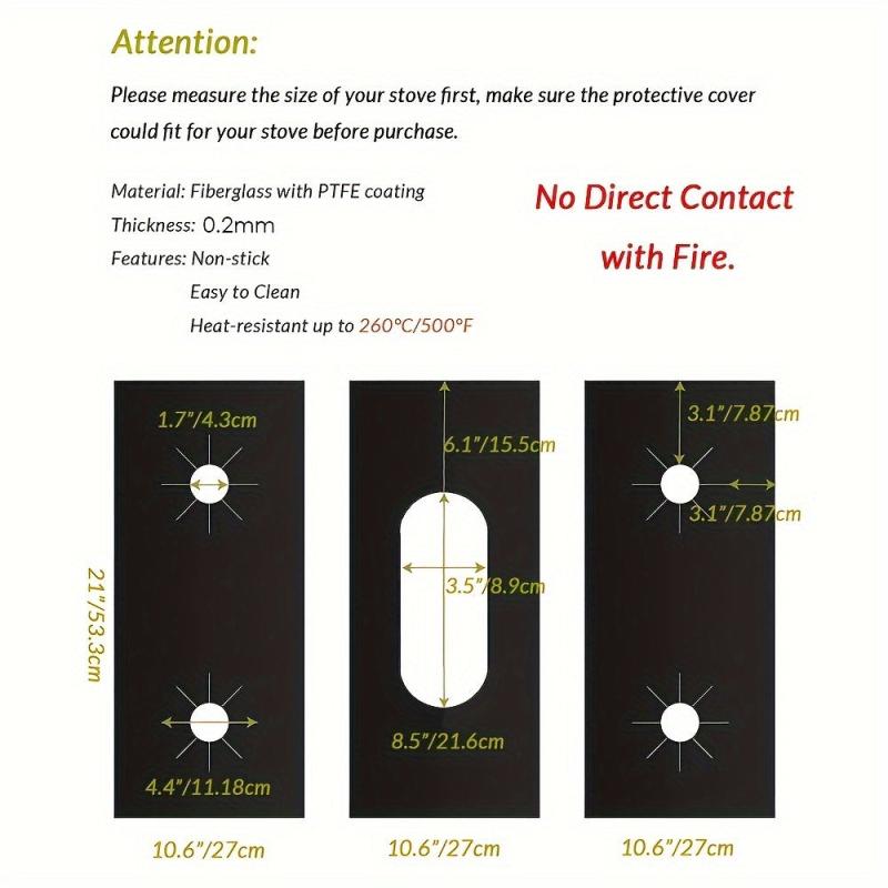 3pcs Non Stick Gas Stove Top Protectors