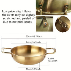 Stainless Steel Seafood Pot for Troops and Instant Noodle, Golden Hot Pot