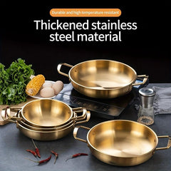 Stainless Steel Seafood Pot for Troops and Instant Noodle, Golden Hot Pot