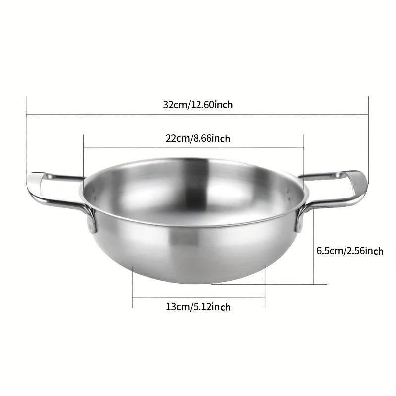 Stainless Steel Seafood Pot for Troops and Instant Noodle, Golden Hot Pot