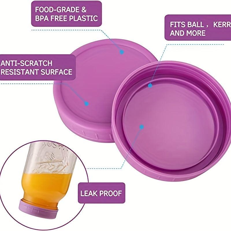 16pcs Colorful Plastic Mason Jar Lids Wide & Regular Mouth