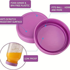 16pcs Colorful Plastic Mason Jar Lids Wide & Regular Mouth